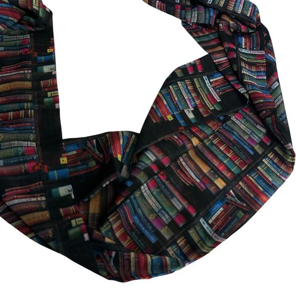 Book Patterned Infinity Scarf Fall Bookworm Reader Gift Fall Cozy - Picture 4 of 7